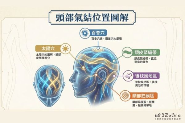頭部氣結位置圖解