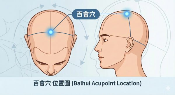 消除疲勞穴道百會穴位置