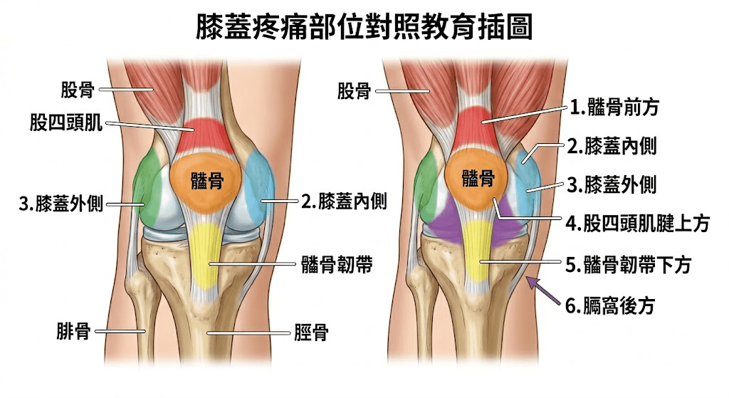 膝蓋痛原因舒緩：膝眼穴、委中穴、陰陵泉穴、足三里穴位置圖解